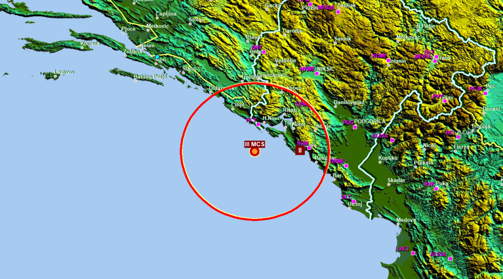 Zemljotres jačine tri stepena Rihtera